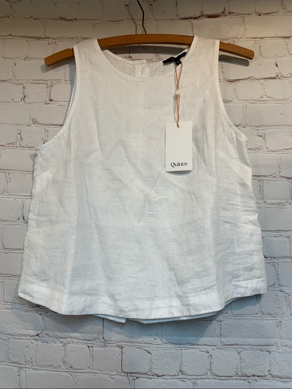 NEW Quince White European Linen Crop Sleeveless Top Size XS